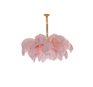 Lustra Lustre Plume d'Autruche Grand Pied en Laiton-Luire