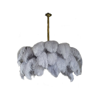 Lustra Lustre Plume d'Autruche Grand Pied en Laiton-Luire