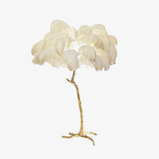 Selis Lampadaire en Laiton avec Plume d'Autruche
