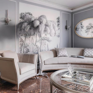 Selis Lampadaire en Laiton avec Plume d'Autruche