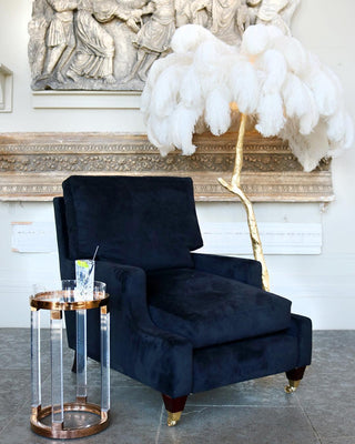 Selis Lampadaire en Laiton avec Plume d'Autruche