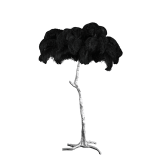 Selis Lampadaire en Laiton avec Plume d'Autruche