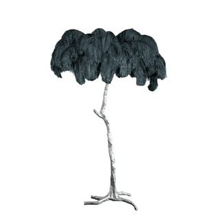 Selis Lampadaire en Laiton avec Plume d'Autruche