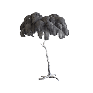 Selis Lampadaire en Laiton avec Plume d'Autruche