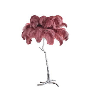 Selis Lampadaire en Laiton avec Plume d'Autruche