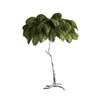 Selis Lampadaire en Laiton avec Plume d'Autruche