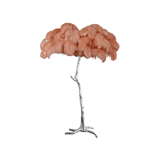 Selis Lampadaire en Laiton avec Plume d'Autruche