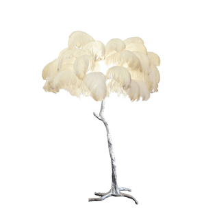 Selis Lampadaire en Laiton avec Plume d'Autruche