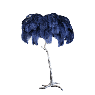 Selis Lampadaire en Laiton avec Plume d'Autruche