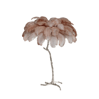 Selis Lampadaire en Laiton avec Plume d'Autruche