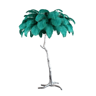 Selis Lampadaire en Laiton avec Plume d'Autruche