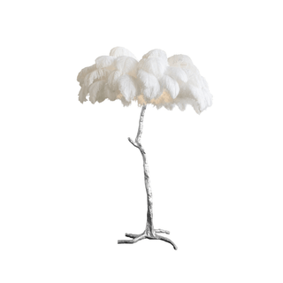 Selis Lampadaire en Laiton avec Plume d'Autruche