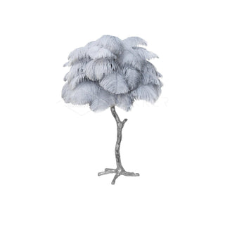 Ostrich Feather Table Lamp-Neutral Decor