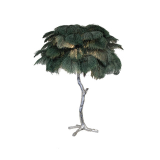 Ostrich Feather Table Lamp-Neutral Decor