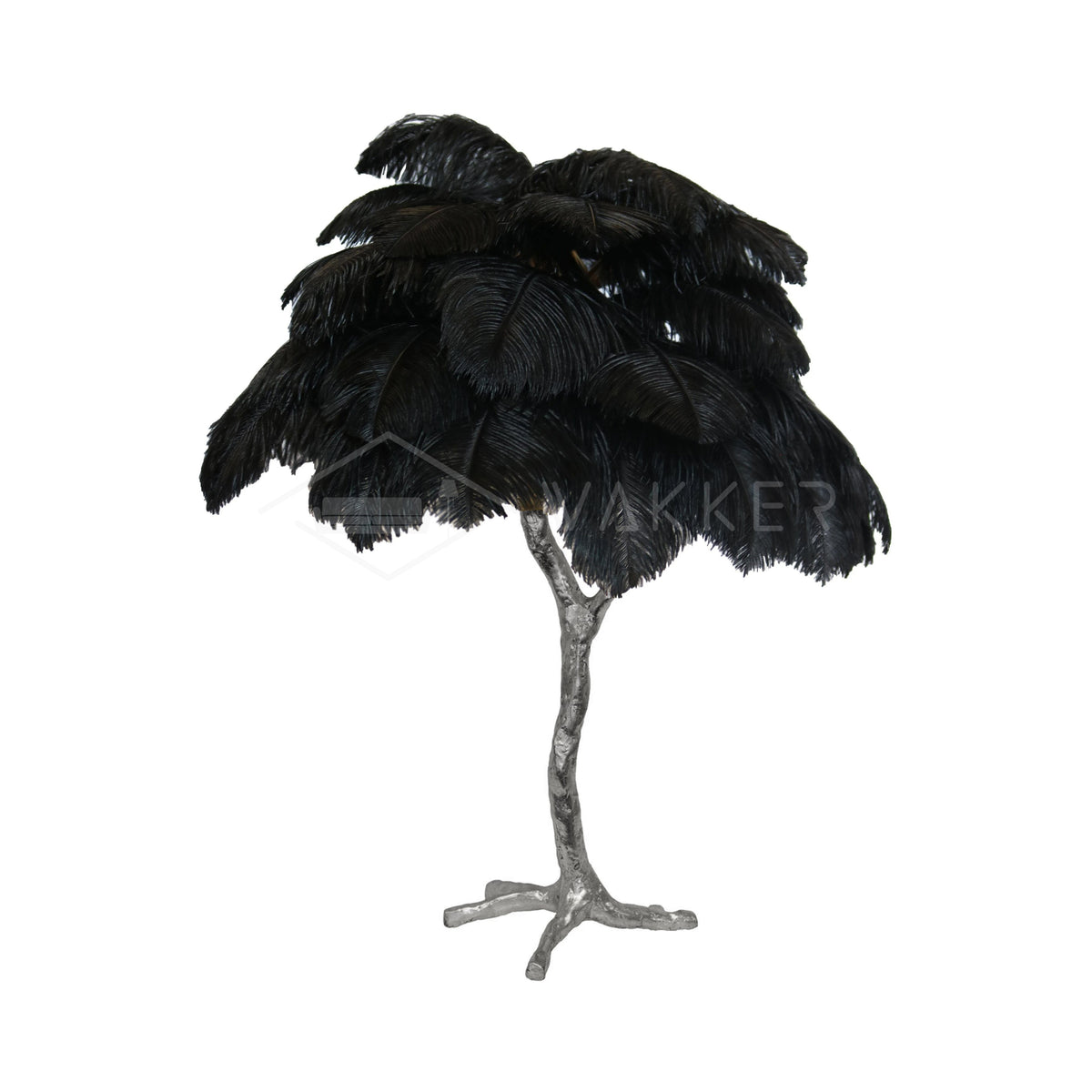 Ostrich Feather Table Lamp-Neutral Decor