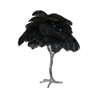 Ostrich Feather Table Lamp-Neutral Decor