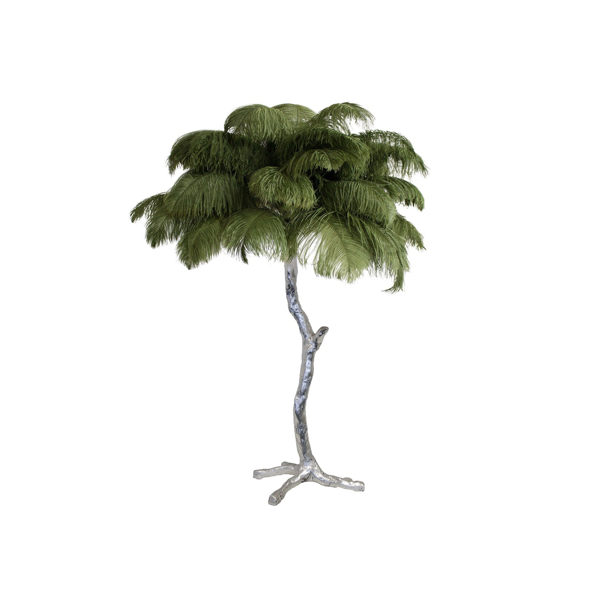 Ostrich Feather Table Lamp-Neutral Decor