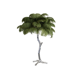 Ostrich Feather Table Lamp-Neutral Decor