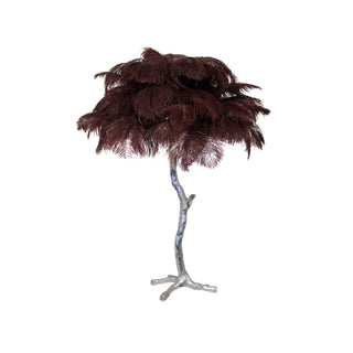 Ostrich Feather Table Lamp-Neutral Decor