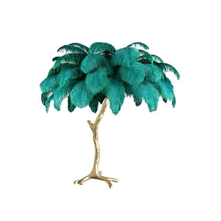 Ostrich Feather Table Lamp-Neutral Decor
