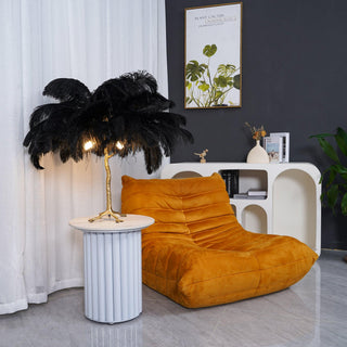 Ostrich Feather Table Lamp-Neutral Decor