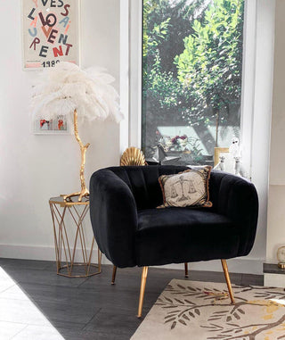 Ostrich Feather Table Lamp-Neutral Decor