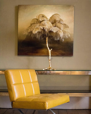 Ostrich Feather Table Lamp-Neutral Decor