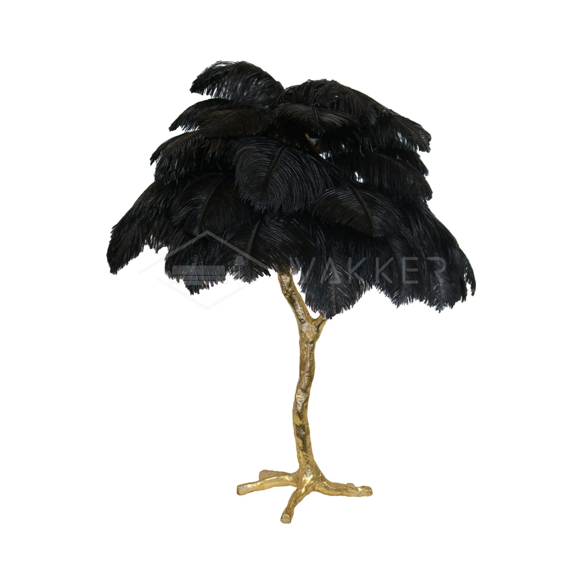 Ostrich Feather Table Lamp-Neutral Decor