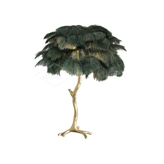 Ostrich Feather Table Lamp-Neutral Decor