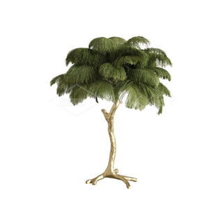 Ostrich Feather Table Lamp-Neutral Decor