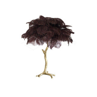Ostrich Feather Table Lamp-Neutral Decor
