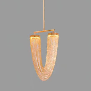Lustra Suspension en Chaîne de Cuivre Moderne