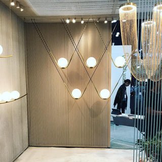 Lustra Suspension en Chaîne de Cuivre Moderne