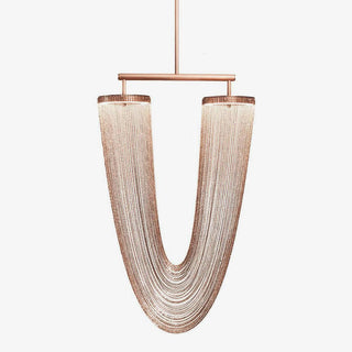 Lustra Suspension en Chaîne de Cuivre Moderne