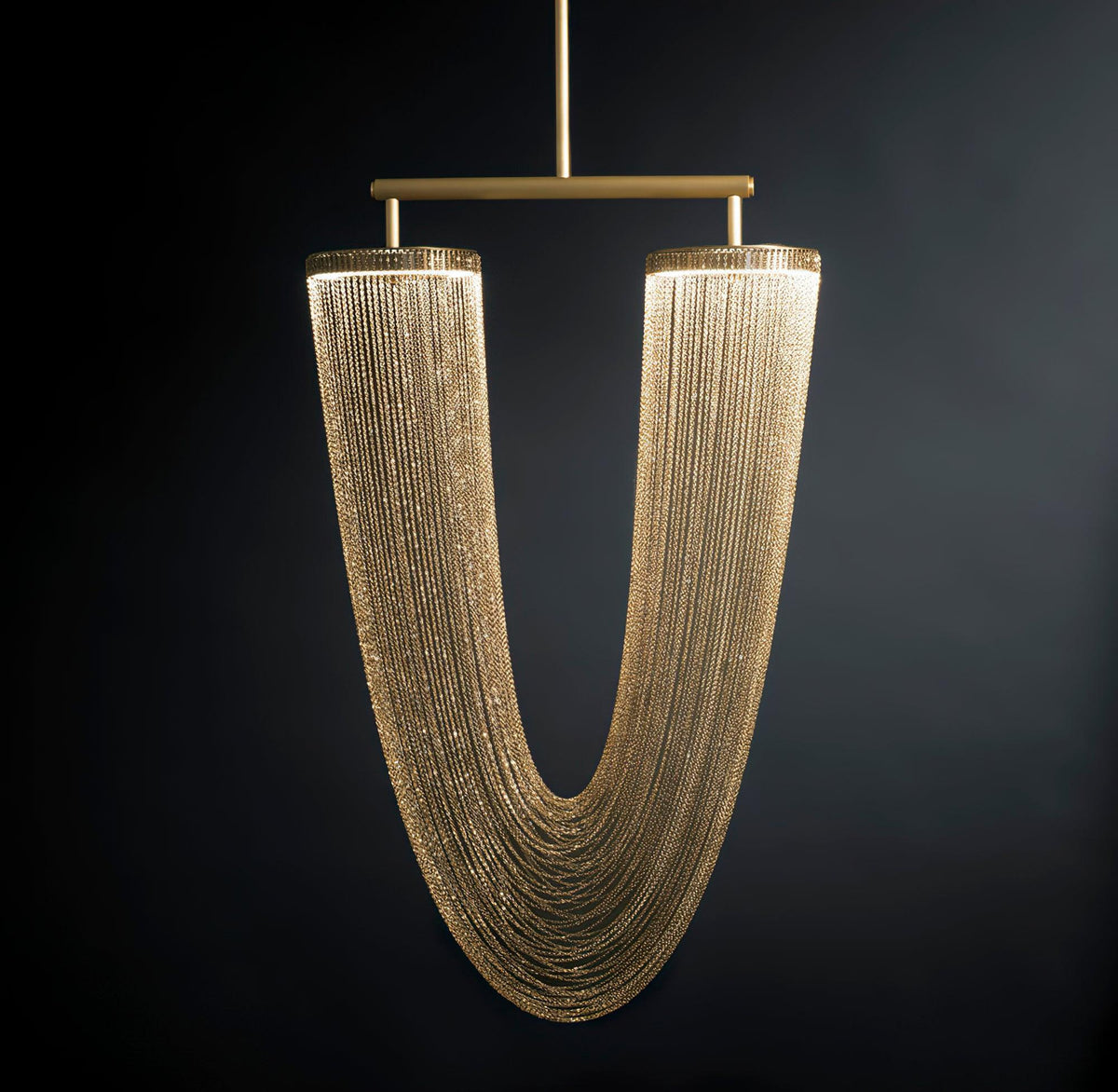 Veyria Suspension en Chaîne de Cuivre Moderne