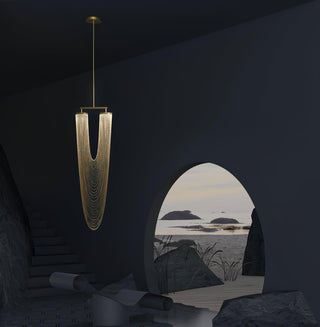 Lustra Suspension en Chaîne de Cuivre Moderne