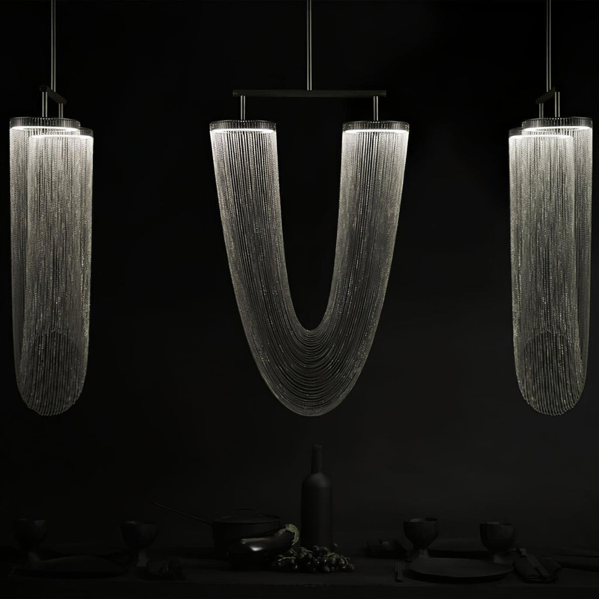 Veyria Suspension en Chaîne de Cuivre Moderne
