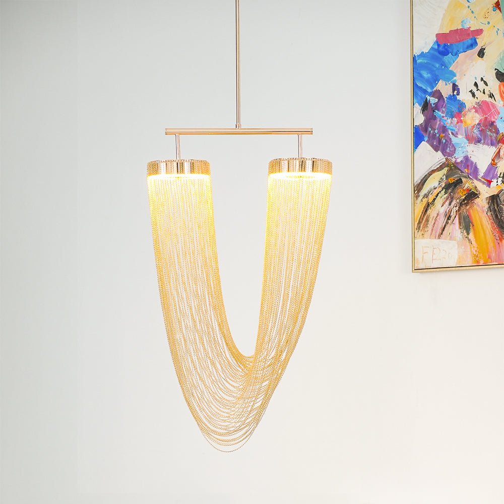 Veyria Suspension en Chaîne de Cuivre Moderne