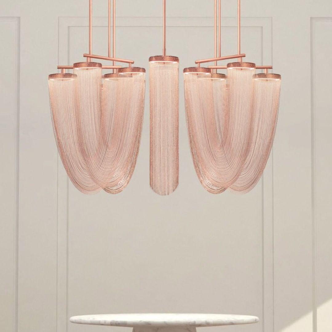 Veyria Suspension en Chaîne de Cuivre Moderne