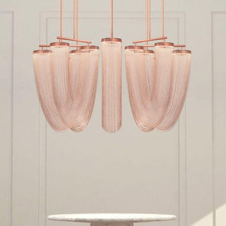 Lustra Suspension en Chaîne de Cuivre Moderne