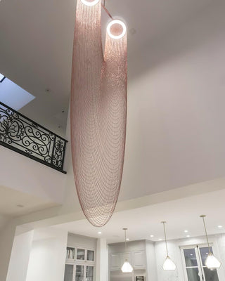 Lustra Suspension en Chaîne de Cuivre Moderne