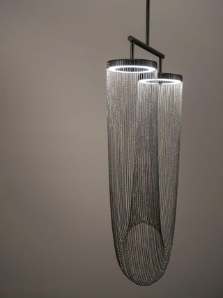 Lustra Suspension en Chaîne de Cuivre Moderne