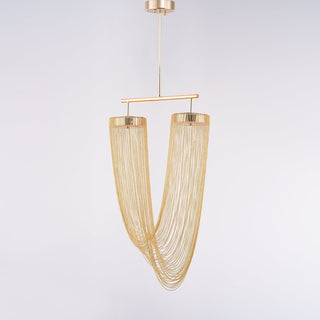 Lustra Suspension en Chaîne de Cuivre Moderne