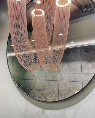 Lustra Suspension en Chaîne de Cuivre Moderne