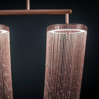 Lustra Suspension en Chaîne de Cuivre Moderne