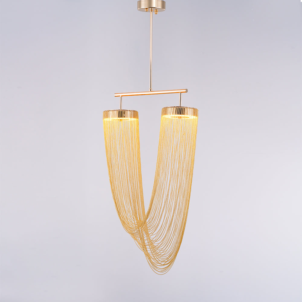Veyria Suspension en Chaîne de Cuivre Moderne