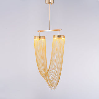 Lustra Suspension en Chaîne de Cuivre Moderne