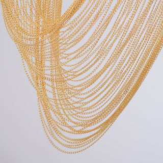 Lustra Suspension en Chaîne de Cuivre Moderne