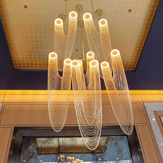 Lustra Suspension en Chaîne de Cuivre Moderne