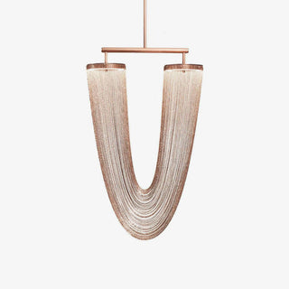 Lustra Suspension en Chaîne de Cuivre Moderne